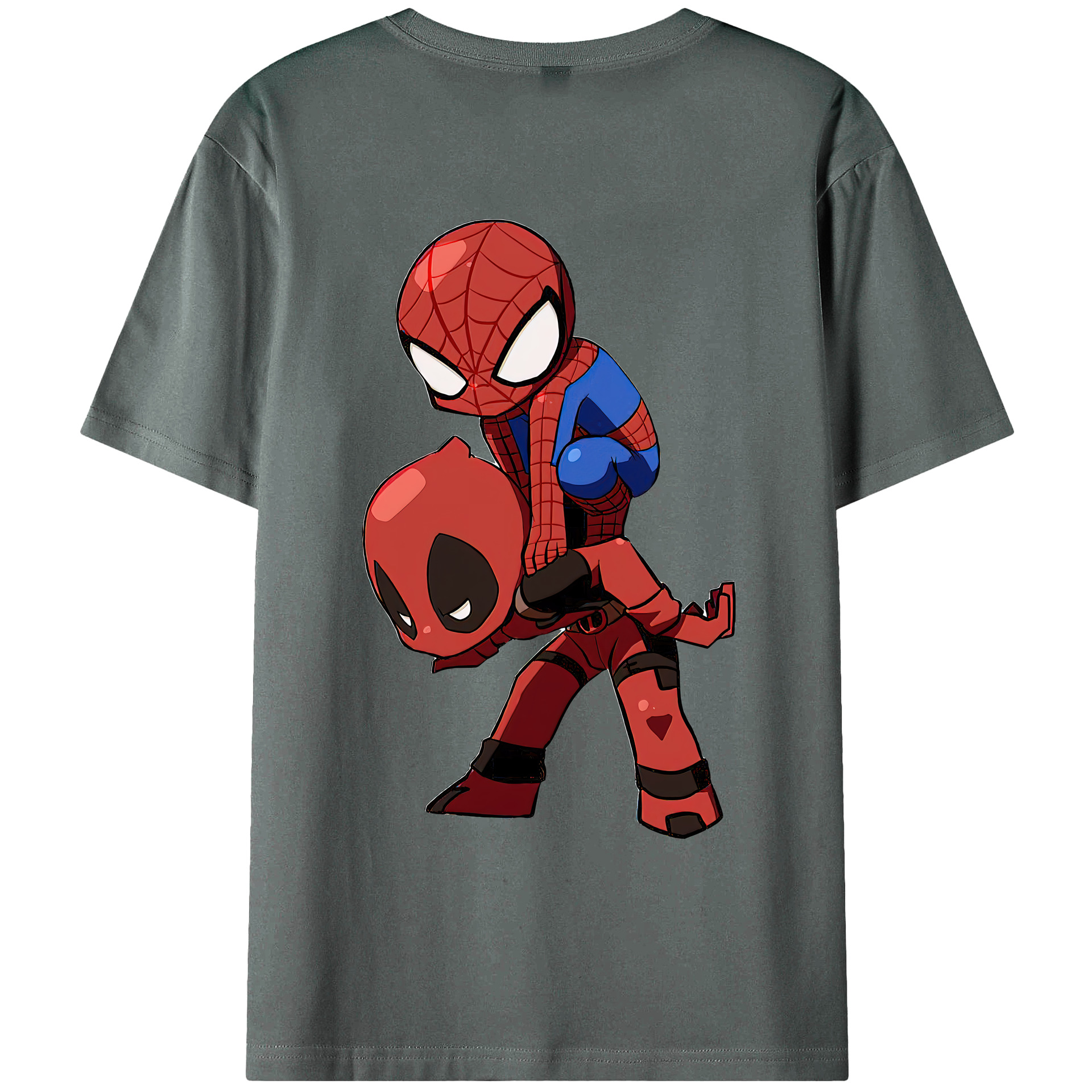 （画像用） Deadpool デッドプール 綿100％ メンズ半袖Tシャツ（バックプリント） 通気性